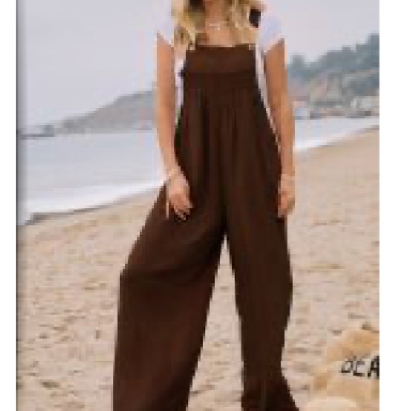 Pants - NWT Oddi brown wide leg overall